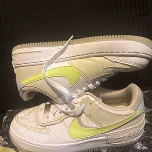 Nike Air Force 1 Shadow Women's Sneakers in White and Neon Green